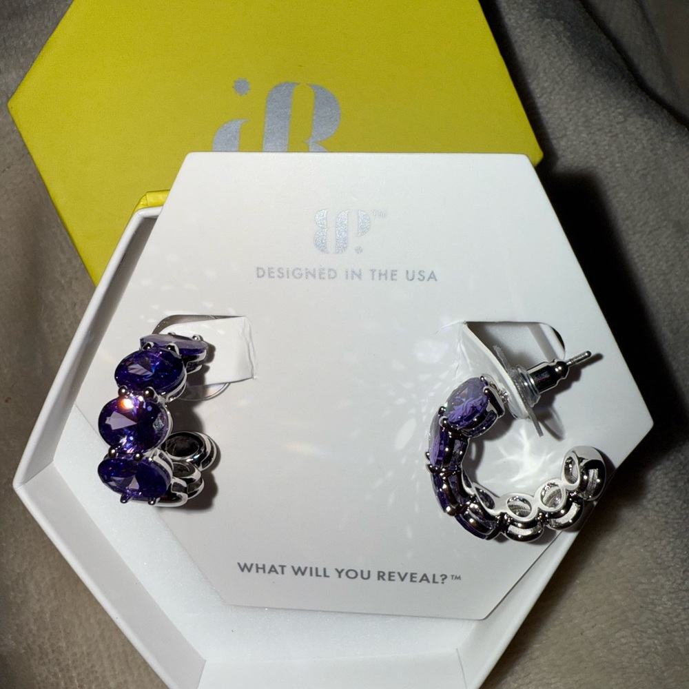 Stunning Purple and Silver Earrings by IP